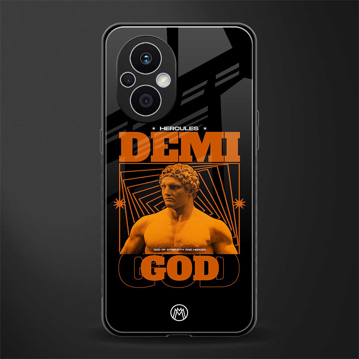 demi god back phone cover | glass case for oppo f21 pro 5g