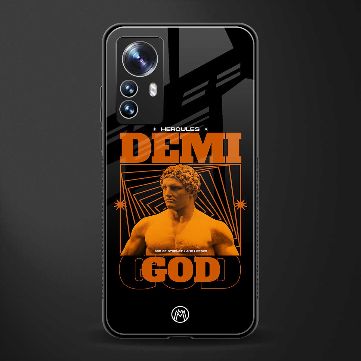 demi god back phone cover | glass case for xiaomi 12 pro