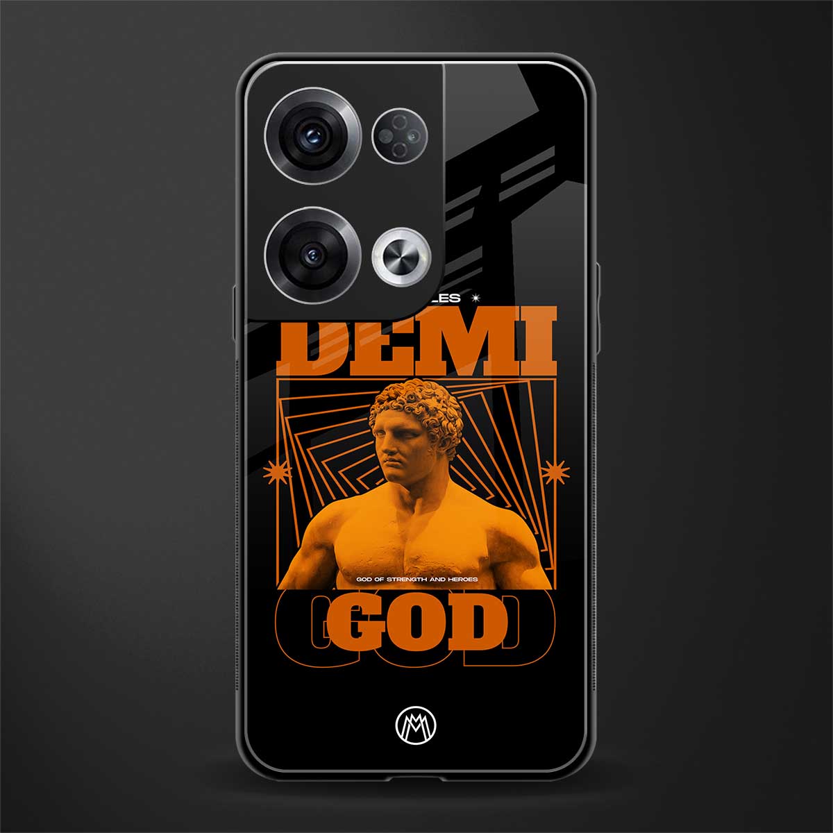 demi god back phone cover | glass case for oppo reno 8 pro