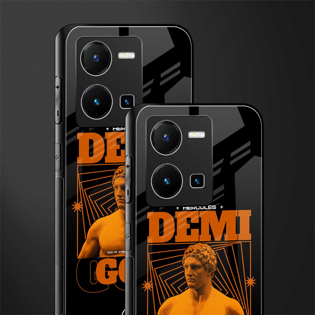 demi god back phone cover | glass case for vivo y35 4g