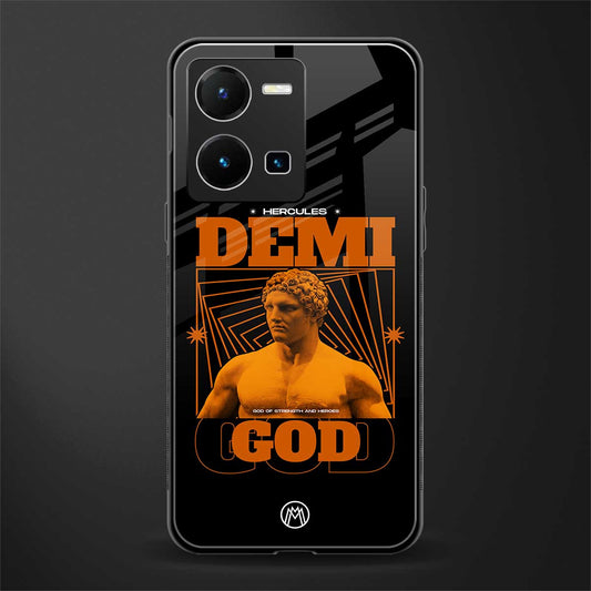 demi god back phone cover | glass case for vivo y35 4g