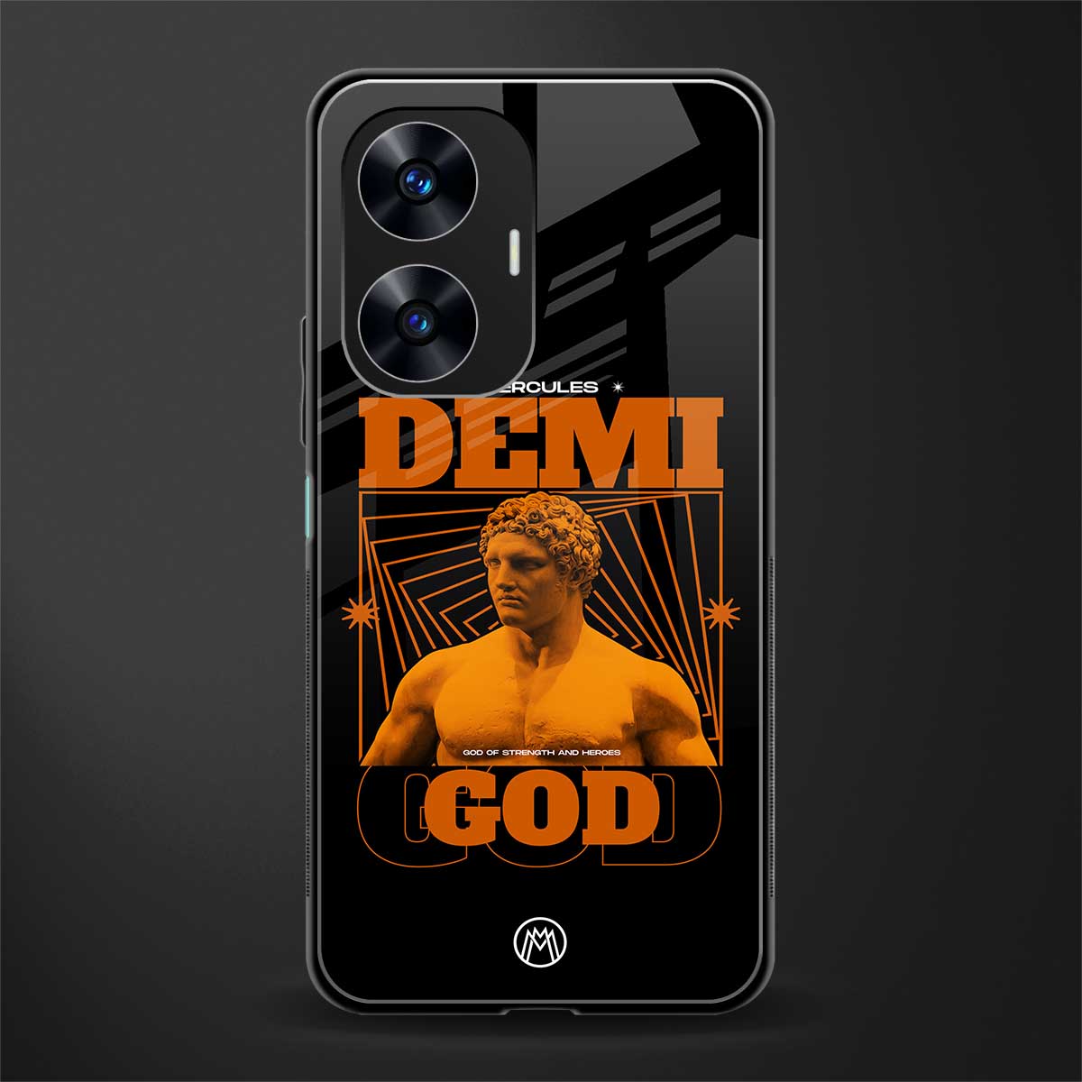demi god back phone cover | glass case for realme c55