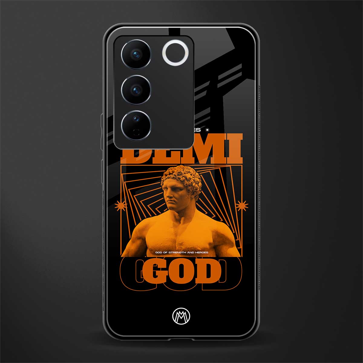 demi god back phone cover | glass case for vivo v27 pro 5g