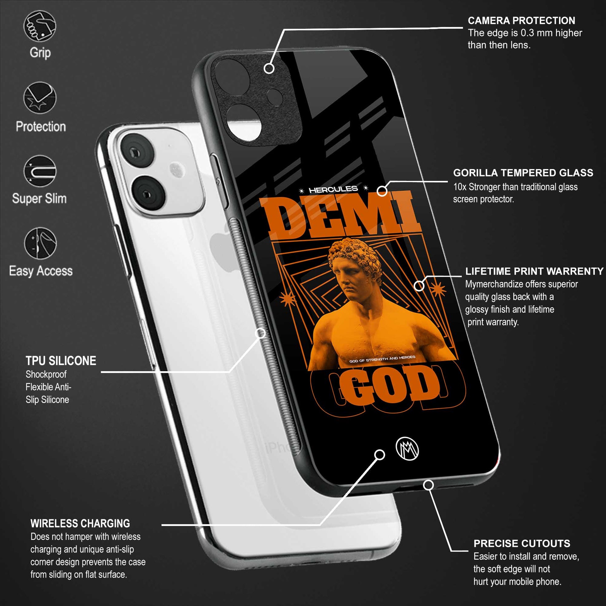 demi god back phone cover | glass case for oneplus nord ce 3 lite