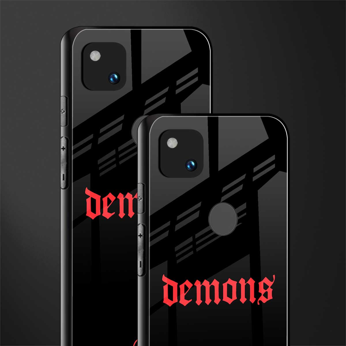 demons back phone cover | glass case for google pixel 4a 4g