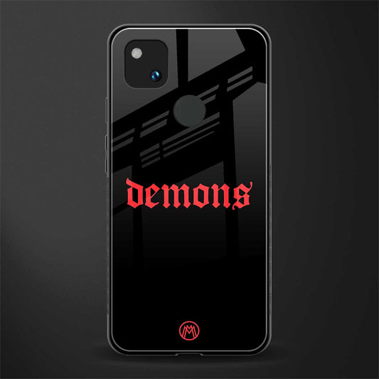 demons back phone cover | glass case for google pixel 4a 4g