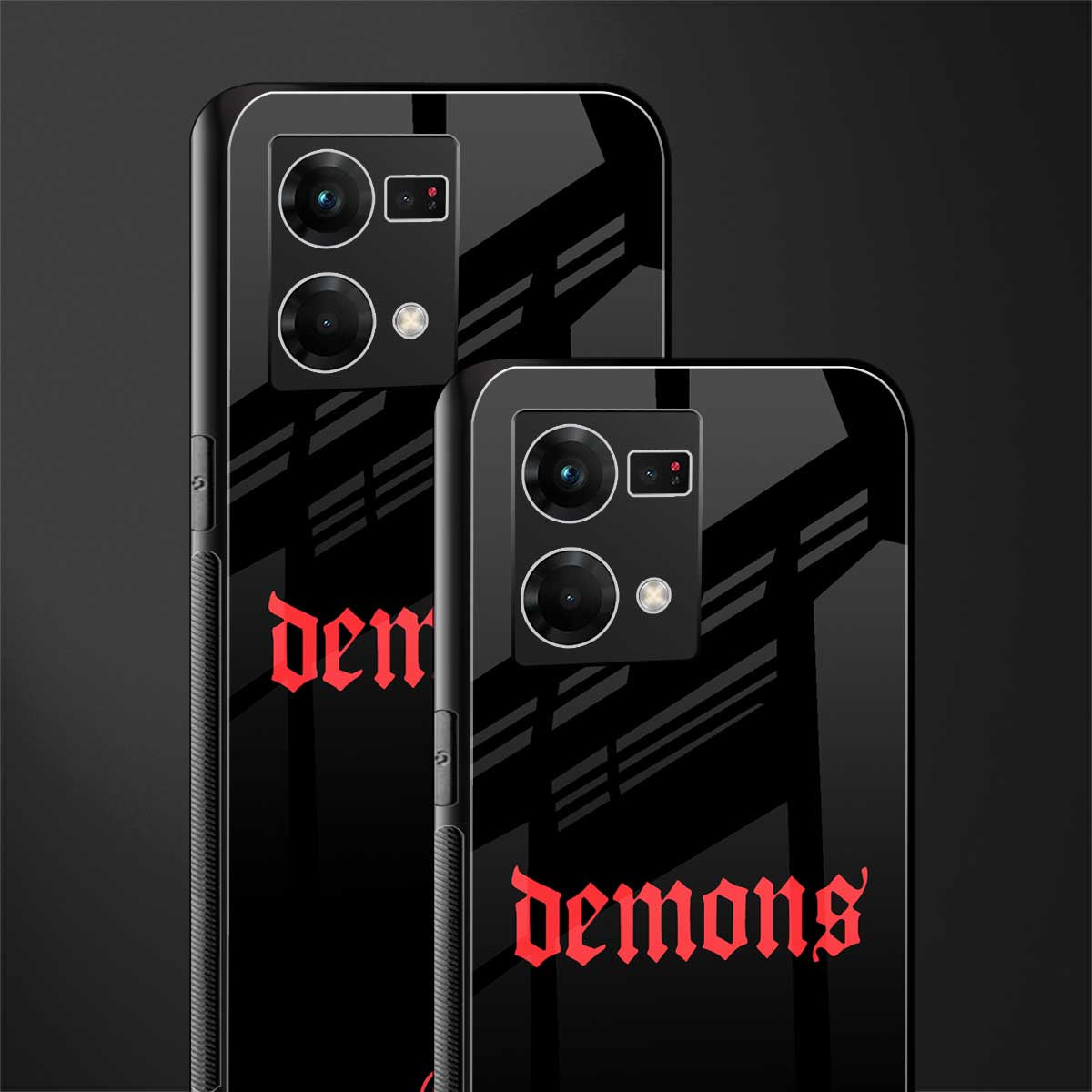 demons back phone cover | glass case for oppo f21 pro 4g