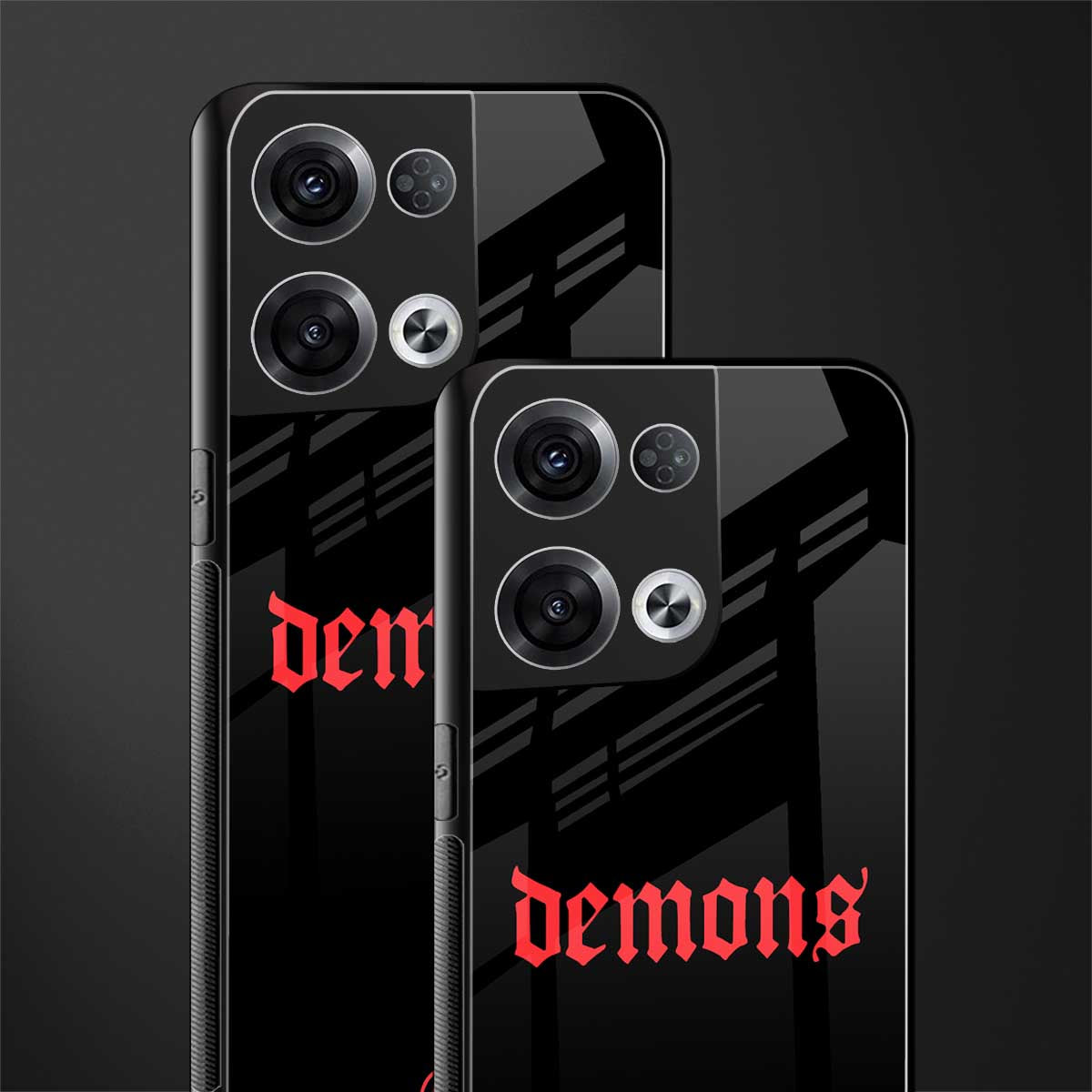 demons back phone cover | glass case for oppo reno 8