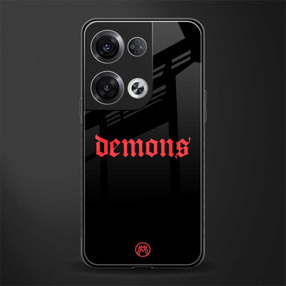 demons back phone cover | glass case for oppo reno 8