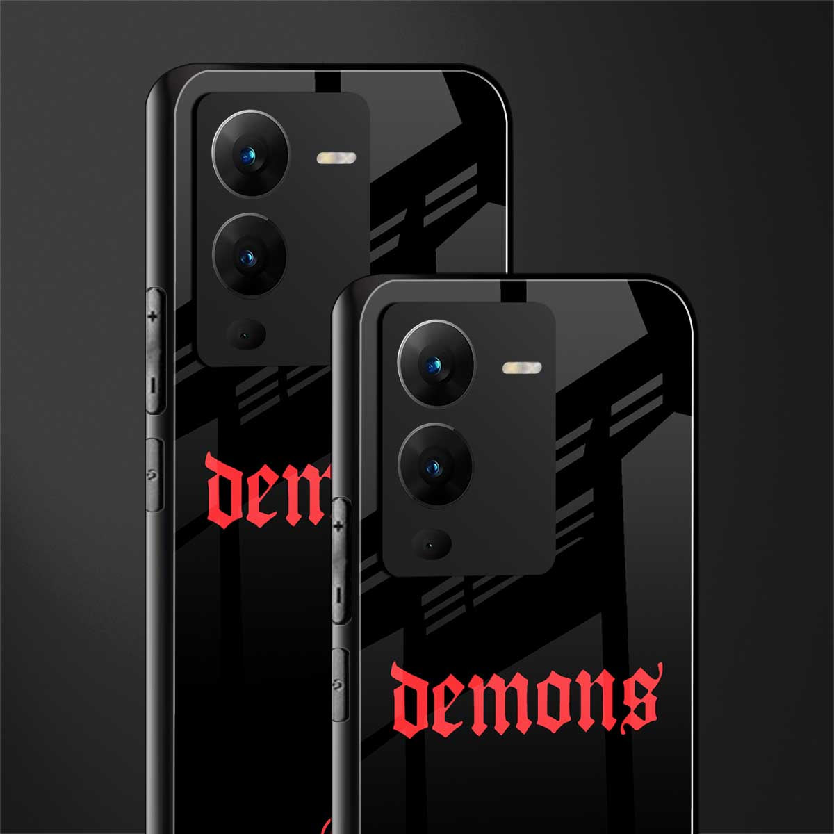 demons back phone cover | glass case for vivo v25 pro 5g