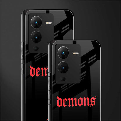 demons back phone cover | glass case for vivo v25 pro 5g