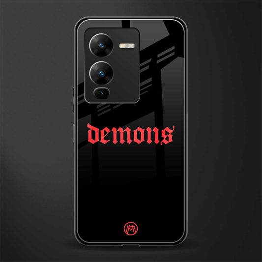 demons back phone cover | glass case for vivo v25 pro 5g