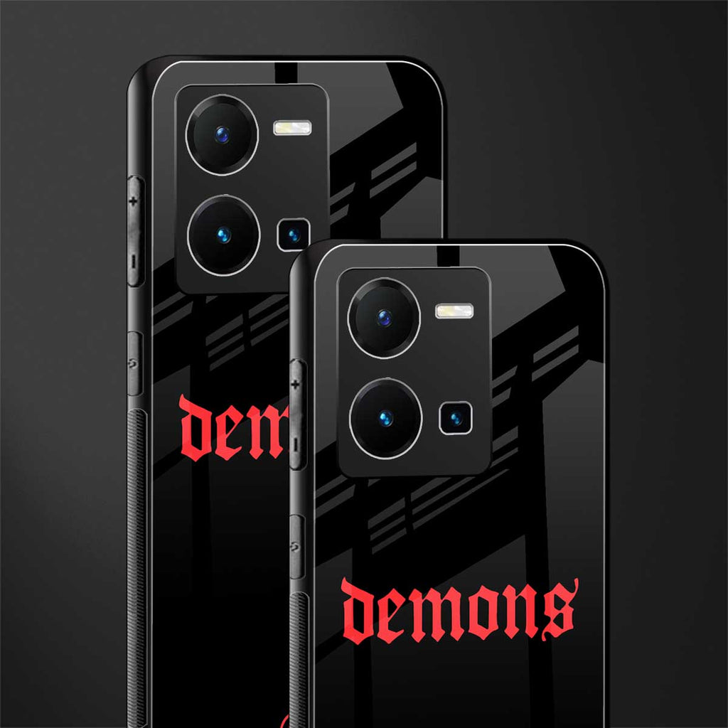 demons back phone cover | glass case for vivo y35 4g