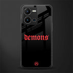 demons back phone cover | glass case for vivo y35 4g