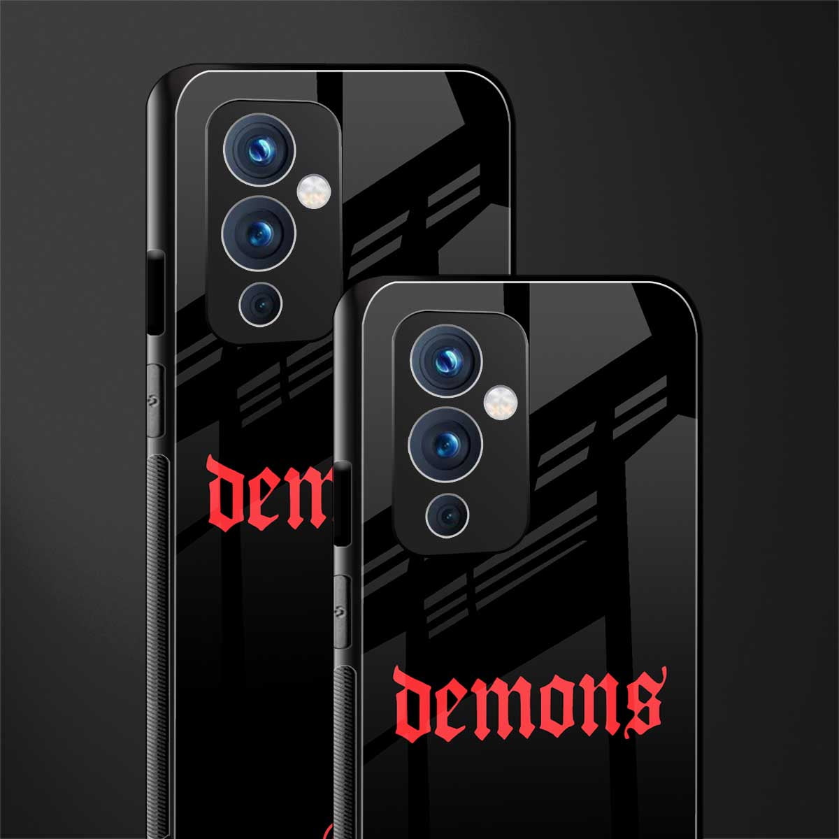 demons back phone cover | glass case for oneplus 9