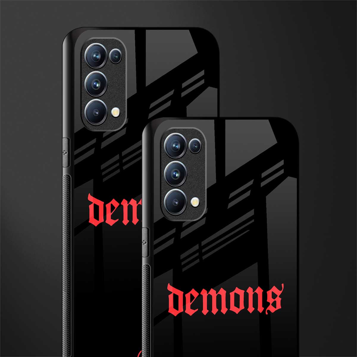 demons back phone cover | glass case for oppo reno 5