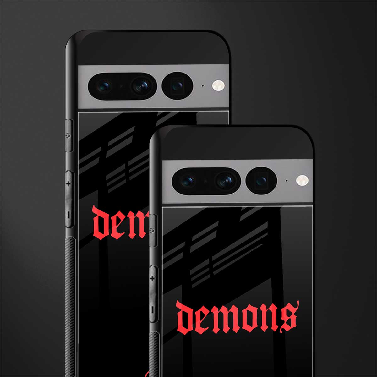 demons back phone cover | glass case for google pixel 7 pro