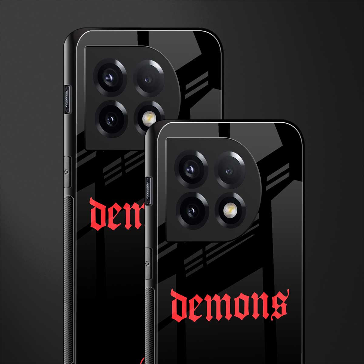 demons back phone cover | glass case for oneplus 11