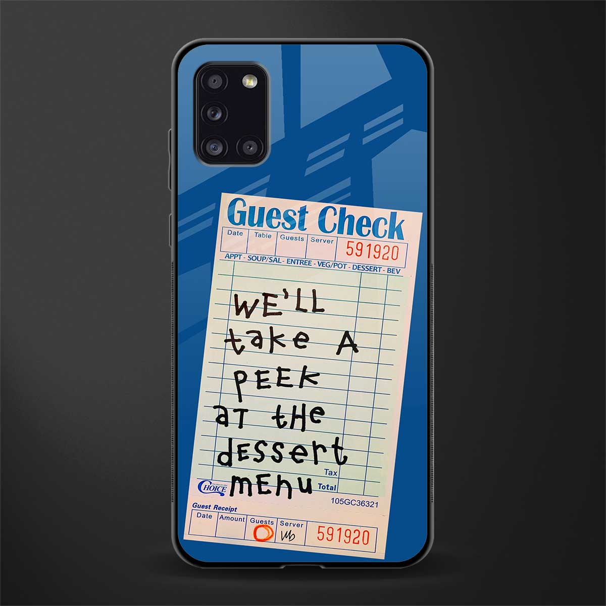 dessert menu glass case for samsung galaxy a31 image