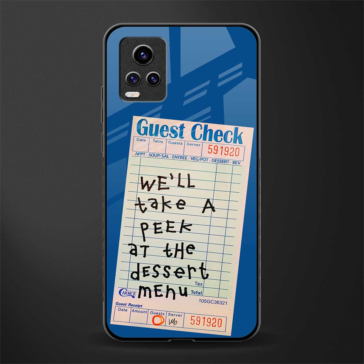 dessert menu back phone cover | glass case for vivo y73