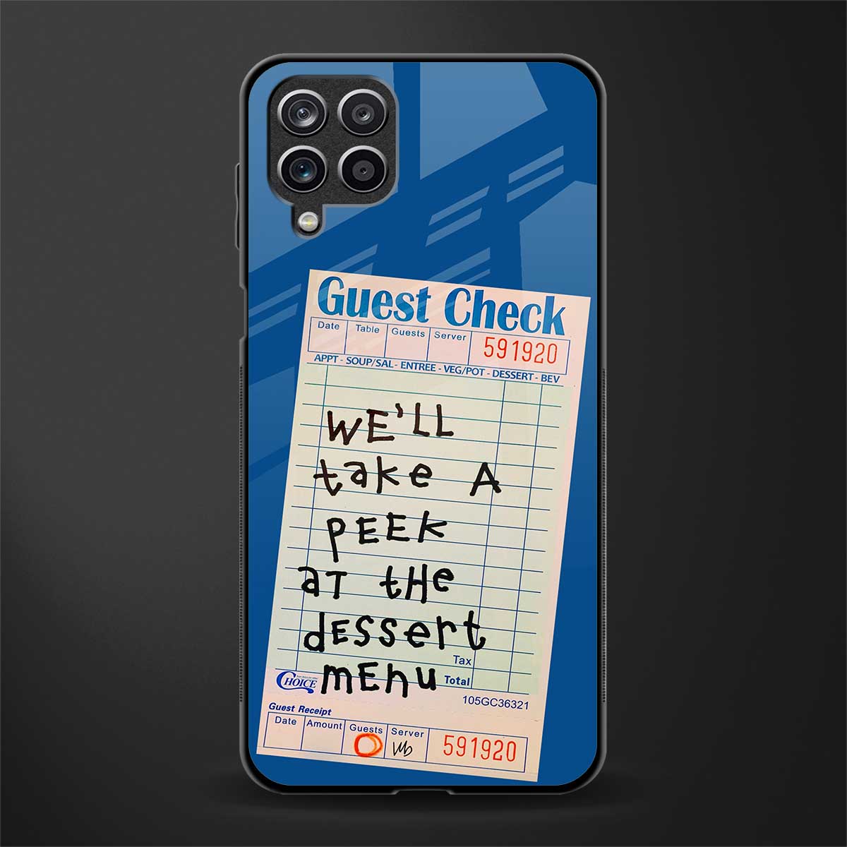 dessert menu back phone cover | glass case for samsung galaxy a22 4g