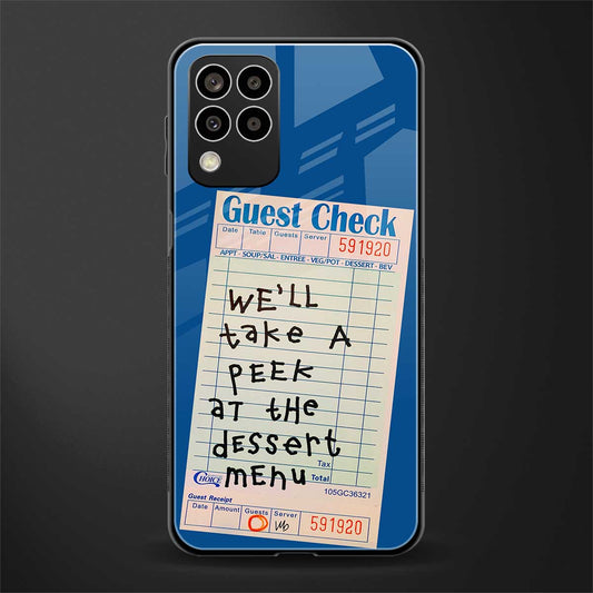 dessert menu back phone cover | glass case for samsung galaxy m33 5g