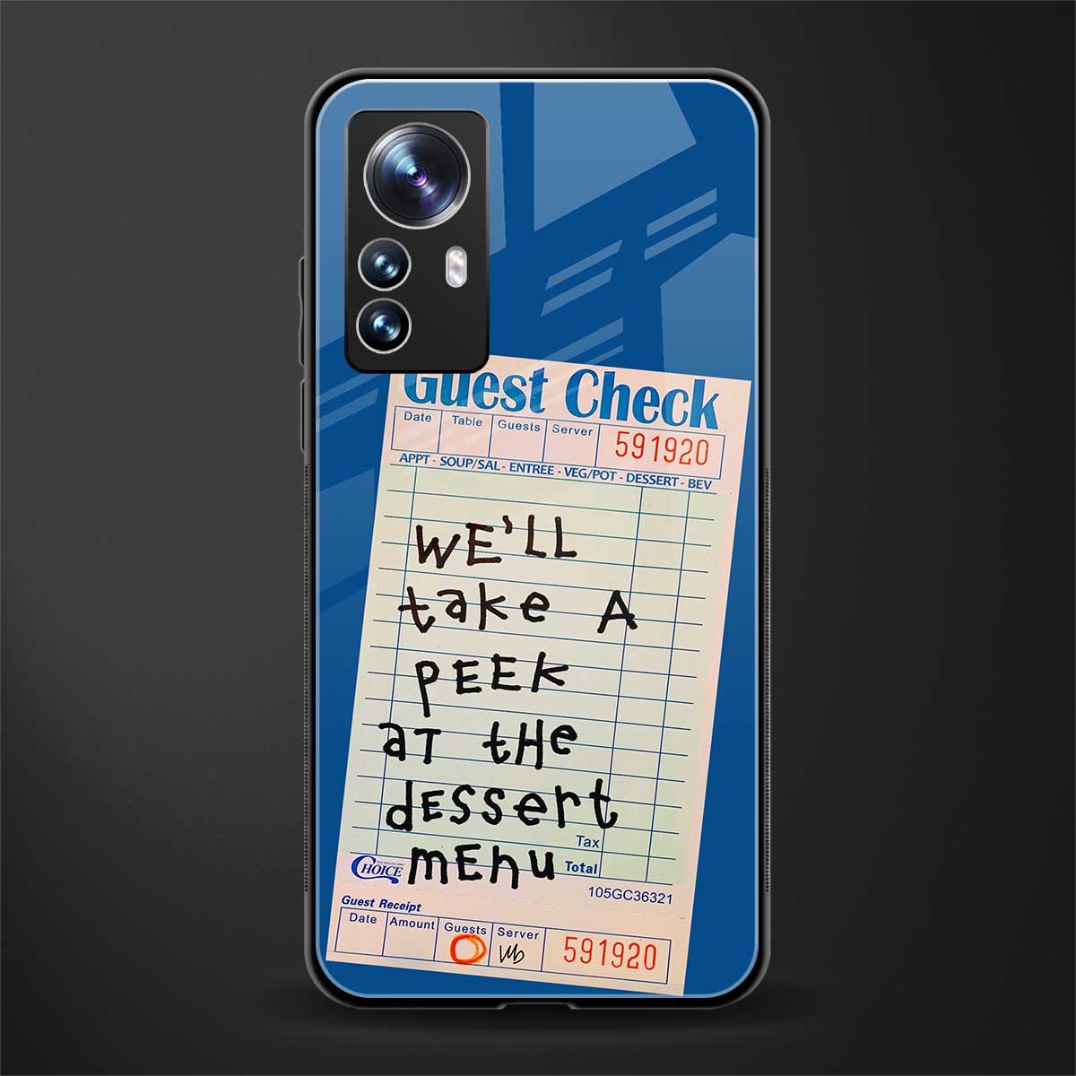 dessert menu back phone cover | glass case for xiaomi 12 pro