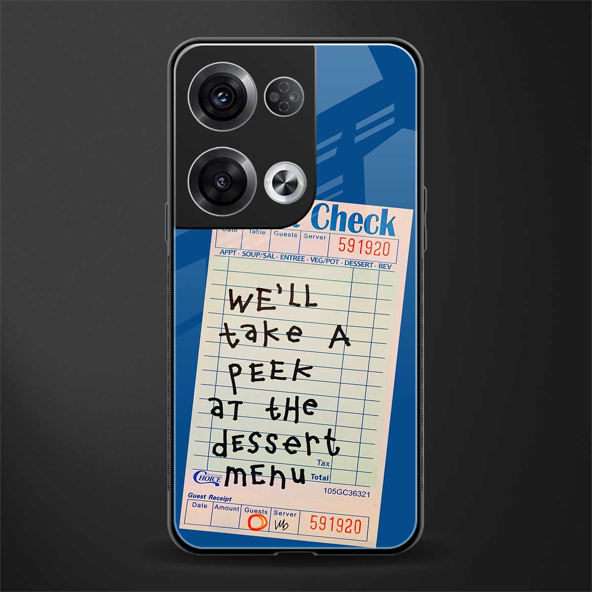 dessert menu back phone cover | glass case for oppo reno 8 pro