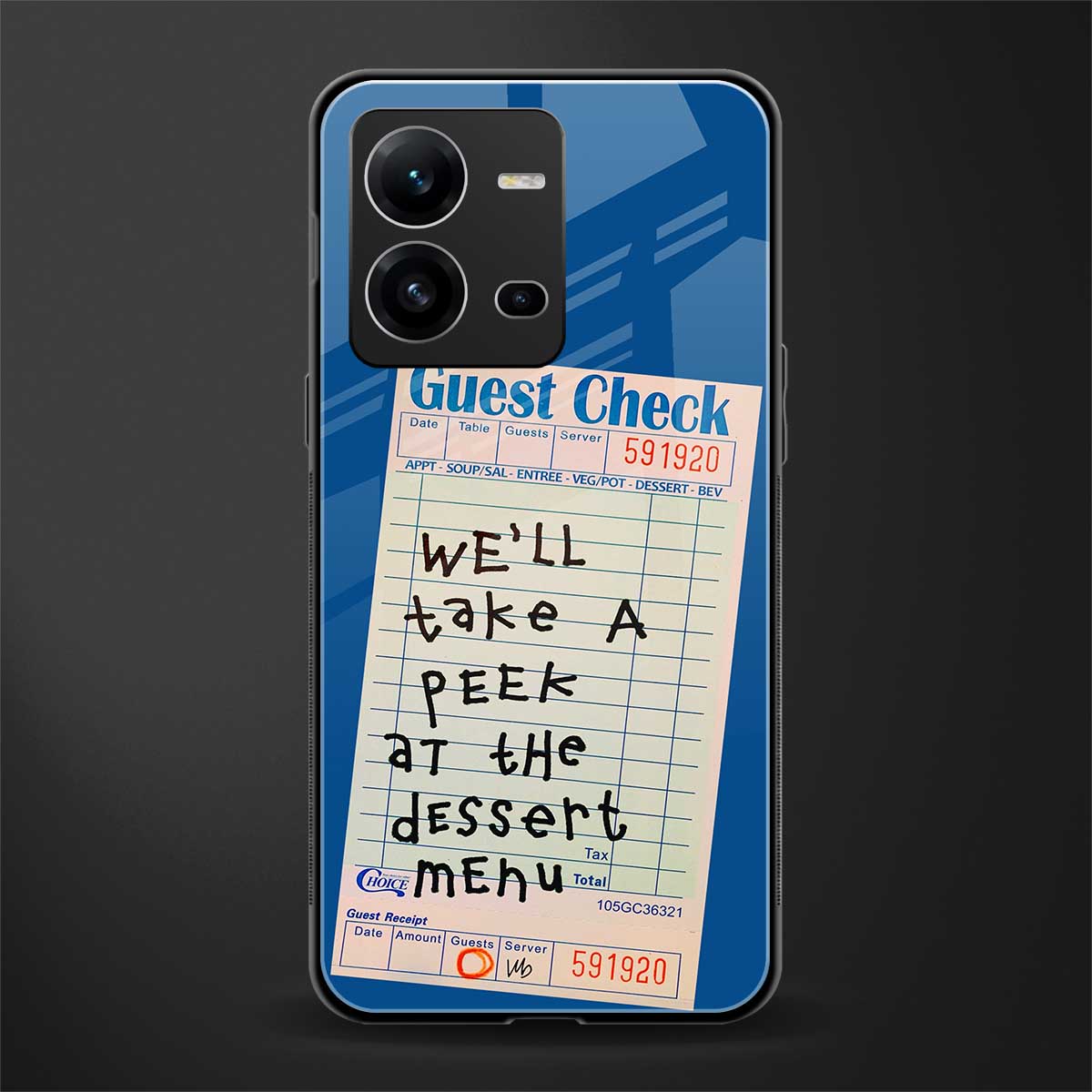 dessert menu back phone cover | glass case for vivo v25-5g