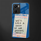 dessert menu back phone cover | glass case for vivo y16