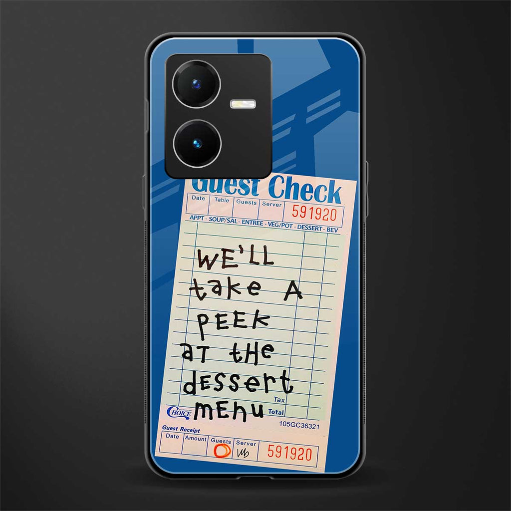 dessert menu back phone cover | glass case for vivo y22