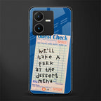 dessert menu back phone cover | glass case for vivo y22