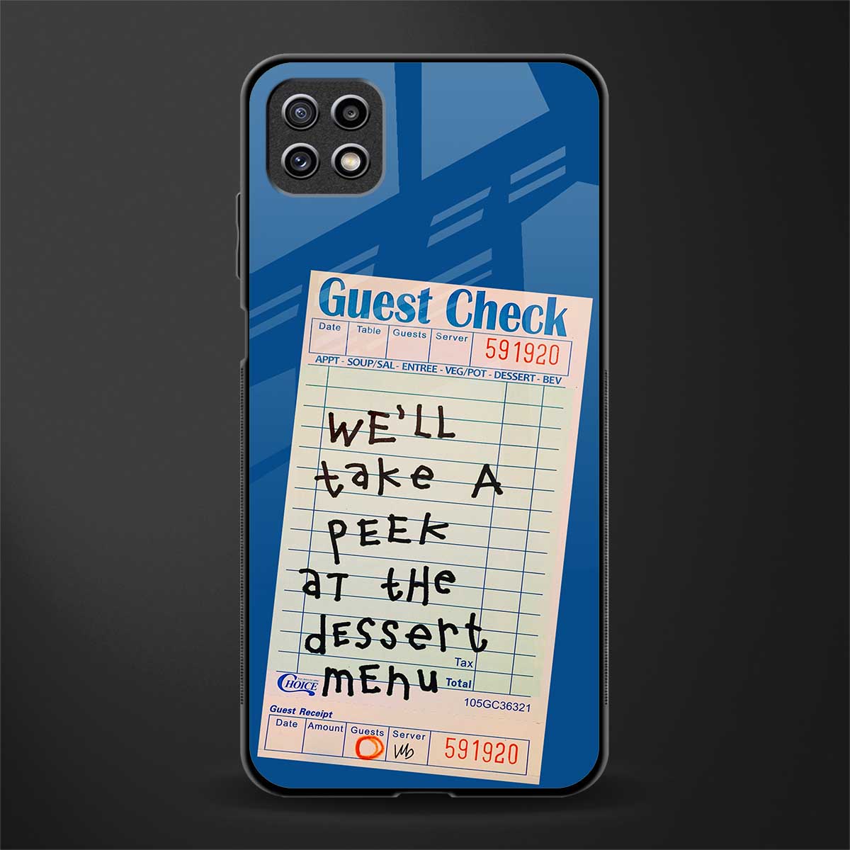 dessert menu back phone cover | glass case for samsung galaxy f42