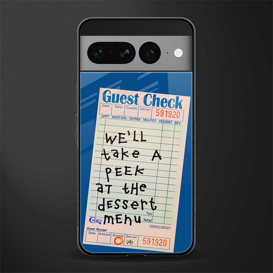 dessert menu back phone cover | glass case for google pixel 7 pro