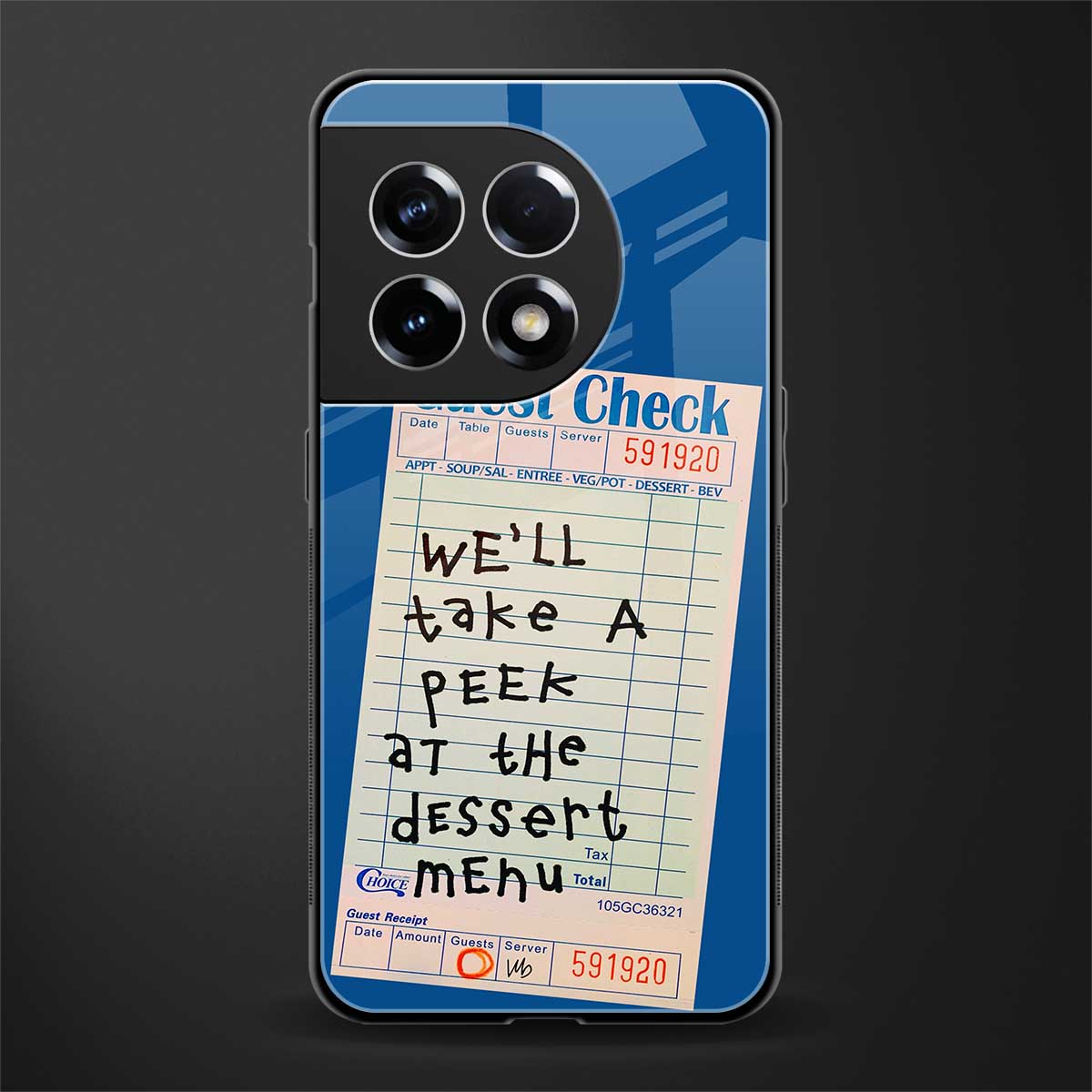 dessert menu back phone cover | glass case for oneplus 11r