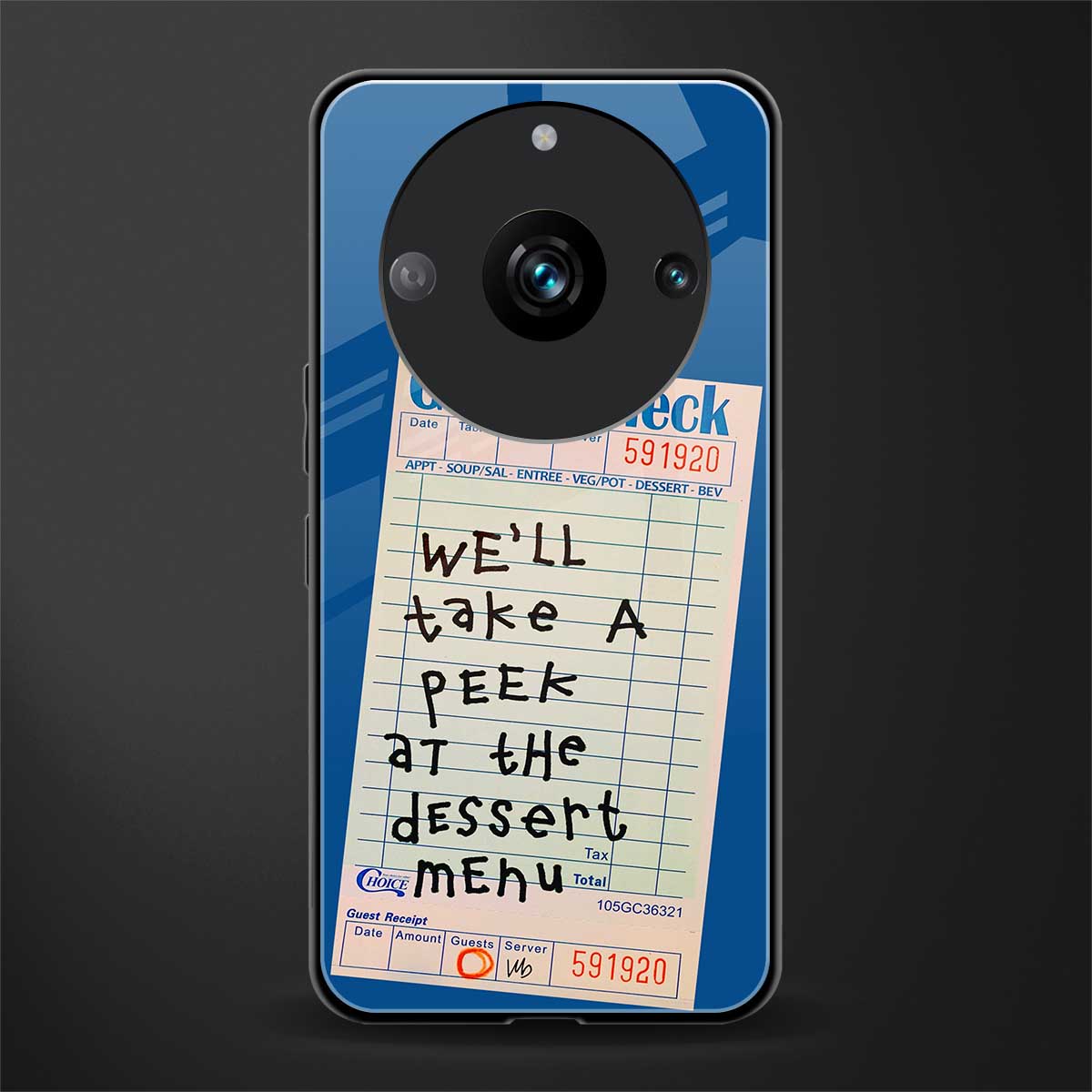 dessert menu back phone cover | glass case for realme 11 pro 5g