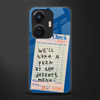 dessert menu back phone cover | glass case for vivo t1 44w 4g