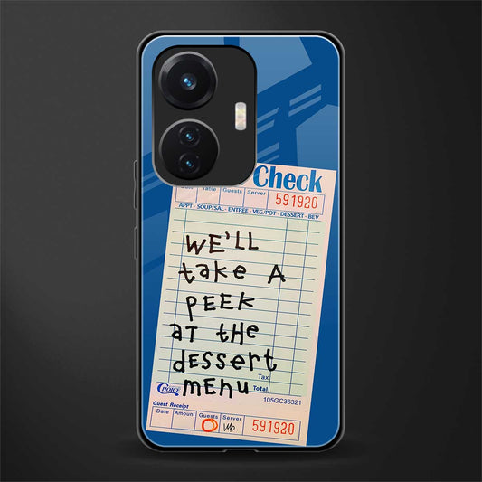 dessert menu back phone cover | glass case for vivo t1 44w 4g