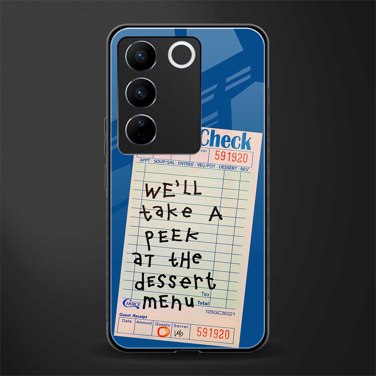 dessert menu back phone cover | glass case for vivo v27 pro 5g