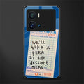 dessert menu back phone cover | glass case for iQOO 9 Pro