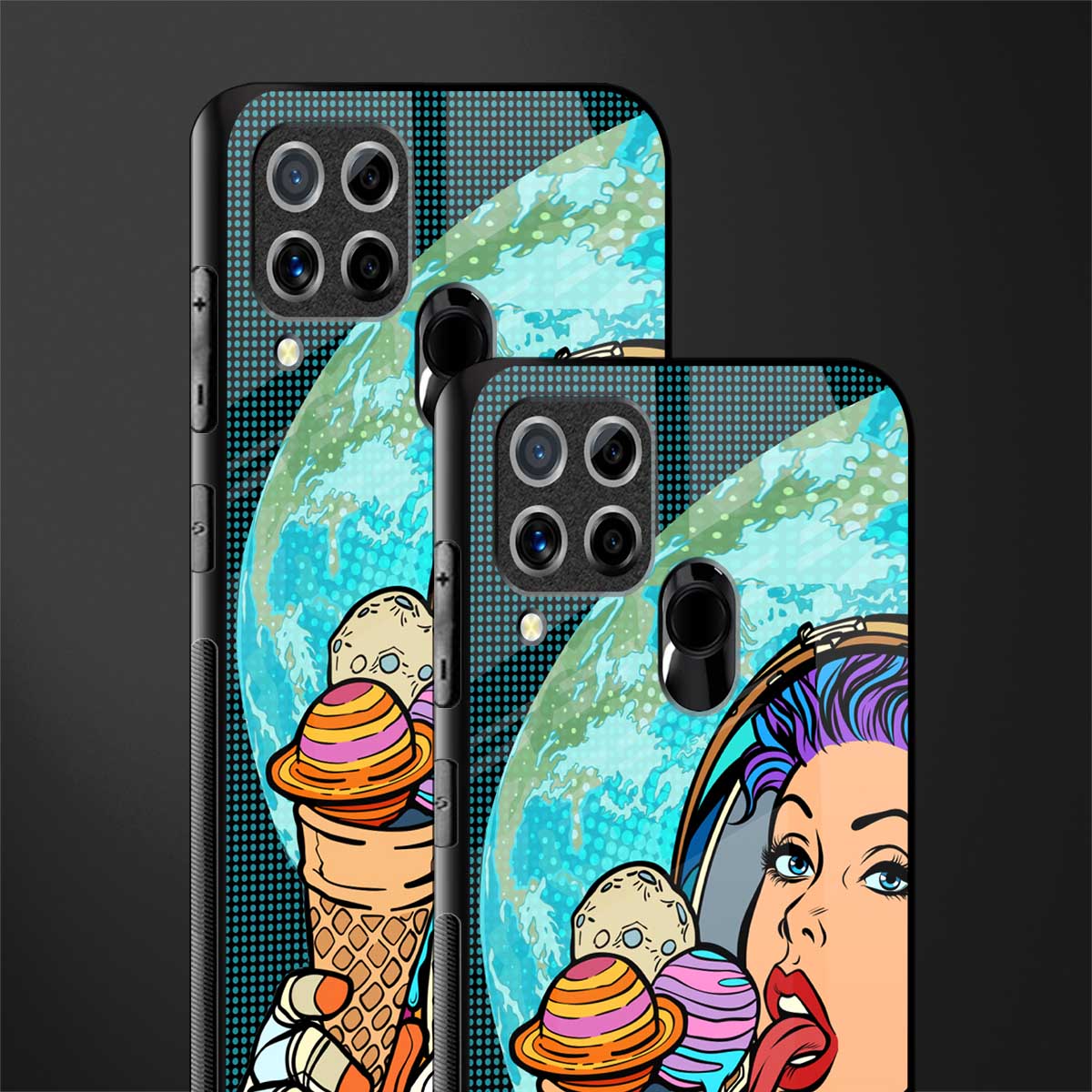 dessert space glass case for realme c15 image-2