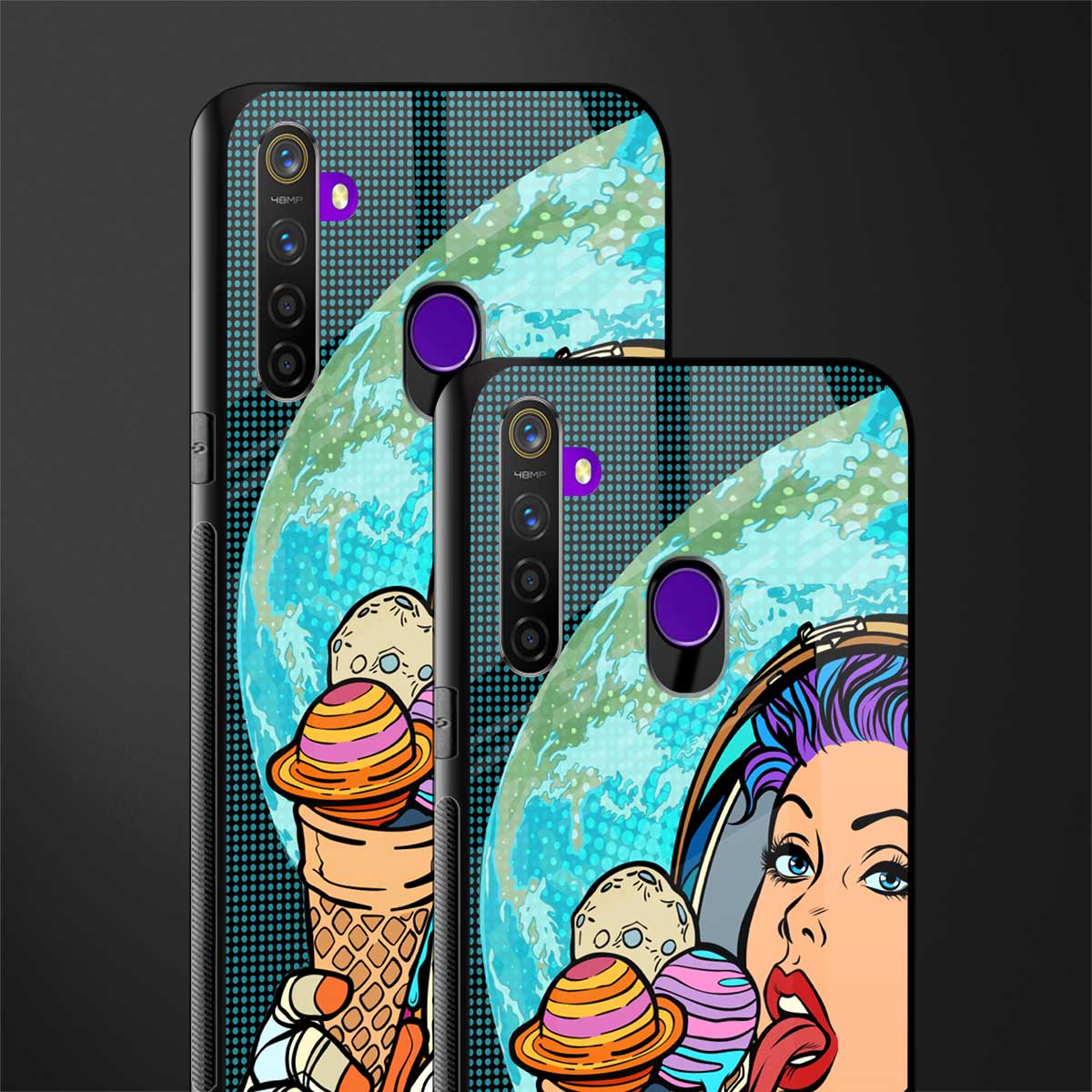 dessert space glass case for realme 5i image-2