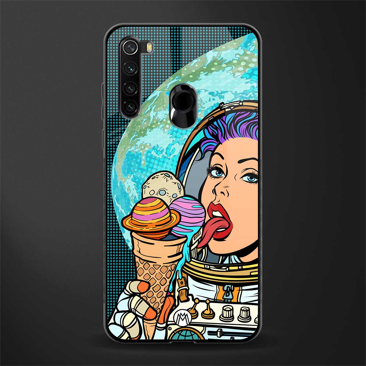 dessert space glass case for redmi note 8 image