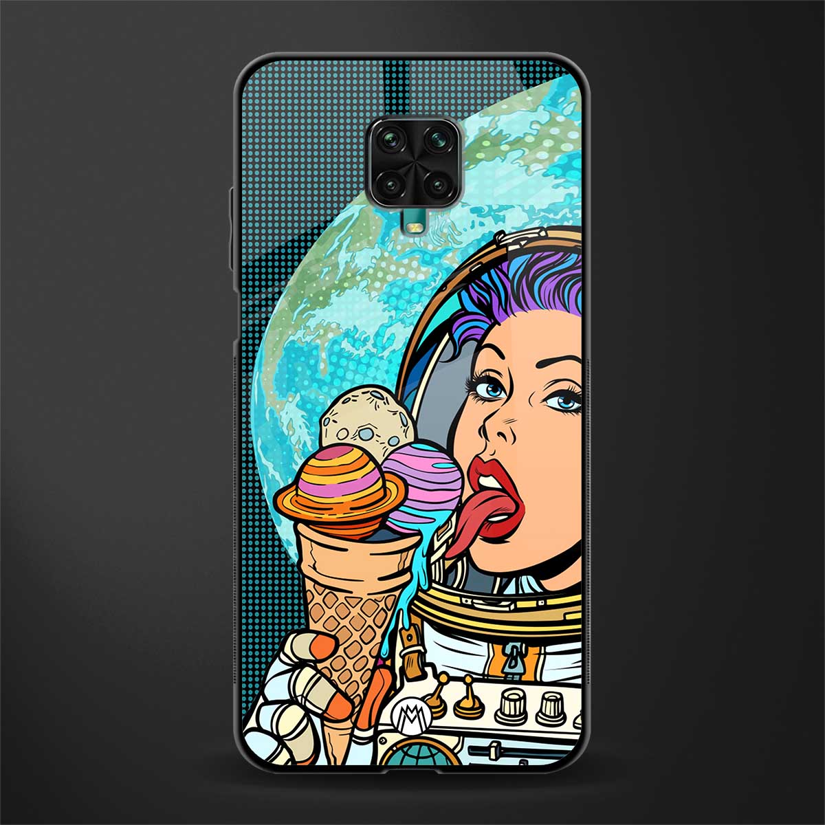 dessert space glass case for redmi note 9 pro image