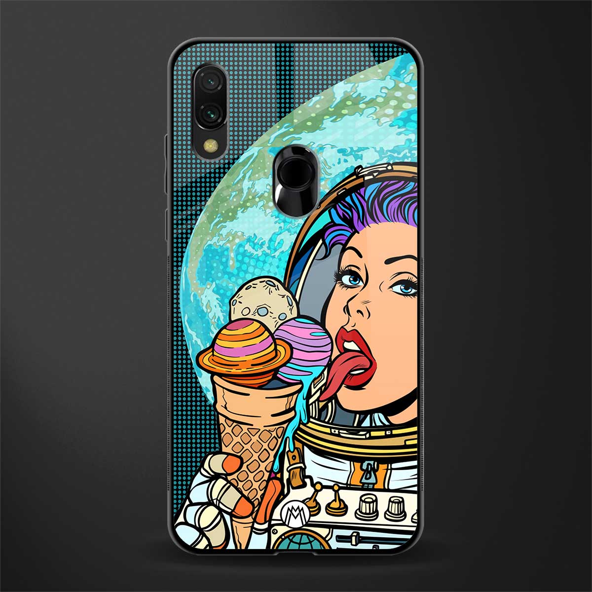 dessert space glass case for redmi note 7 image