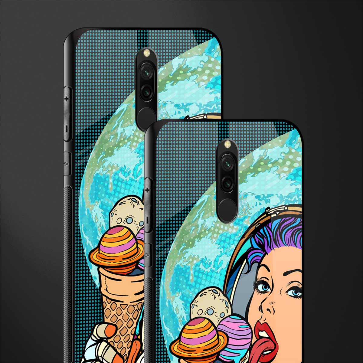 dessert space glass case for redmi 8 image-2