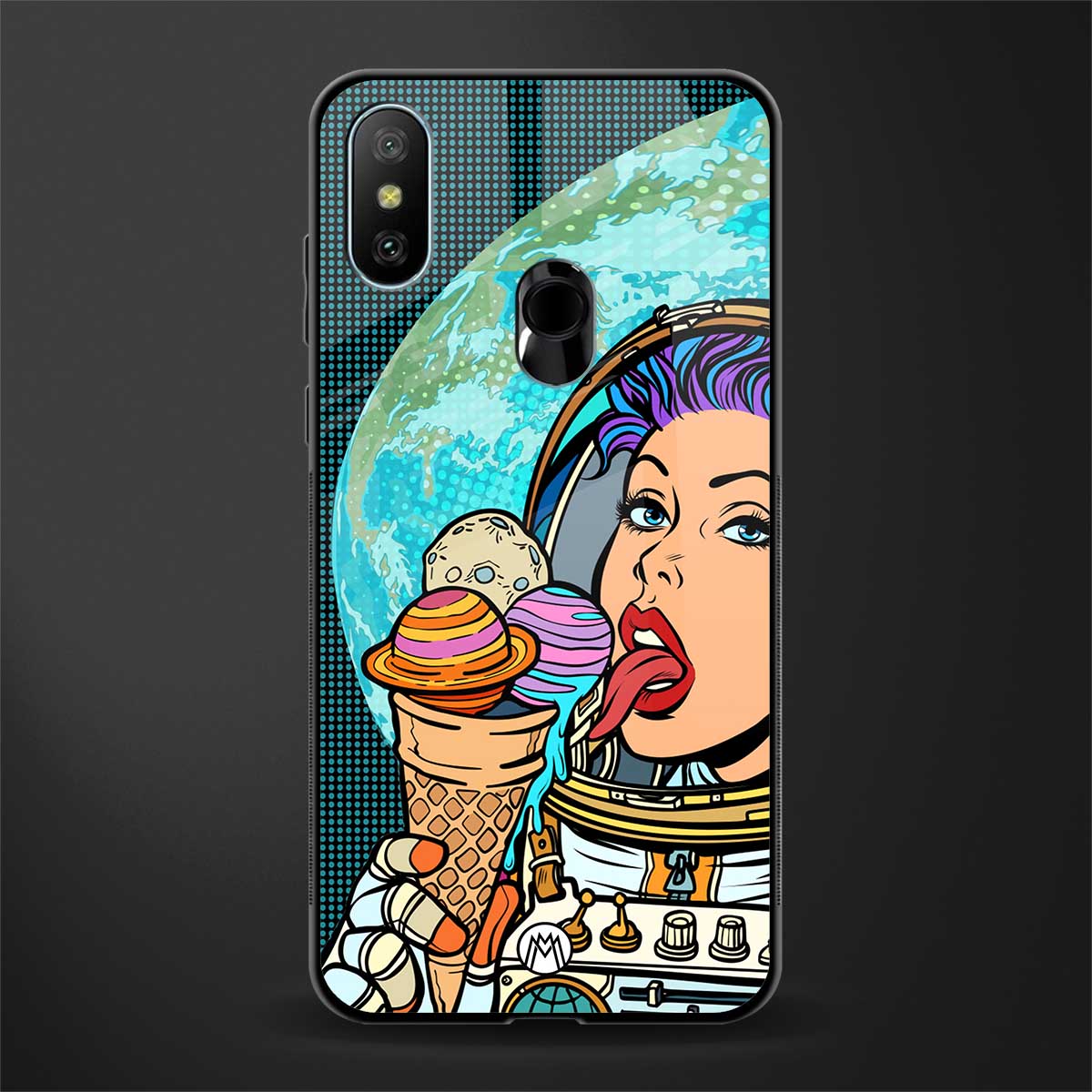 dessert space glass case for redmi 6 pro image