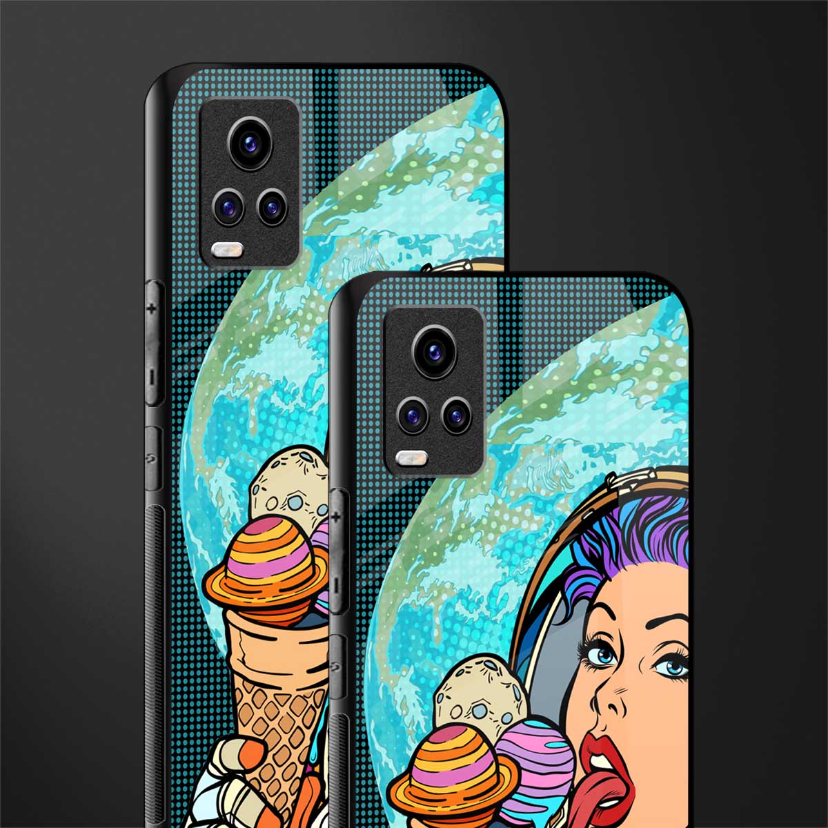 dessert space back phone cover | glass case for vivo y73