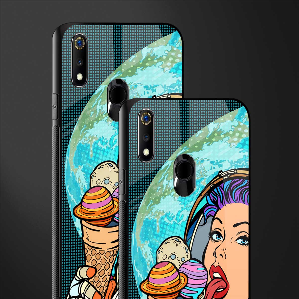 dessert space glass case for realme 3 pro image-2