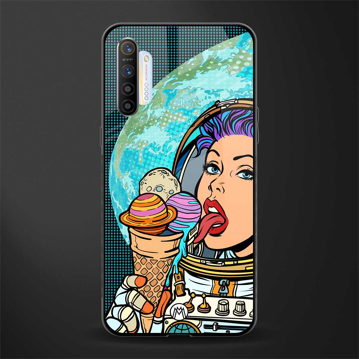 dessert space glass case for realme xt image